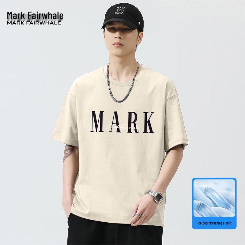 Mark Fairwhale Men's Cooling Loose Fit Short Sleeve T-Shirt with Script Print