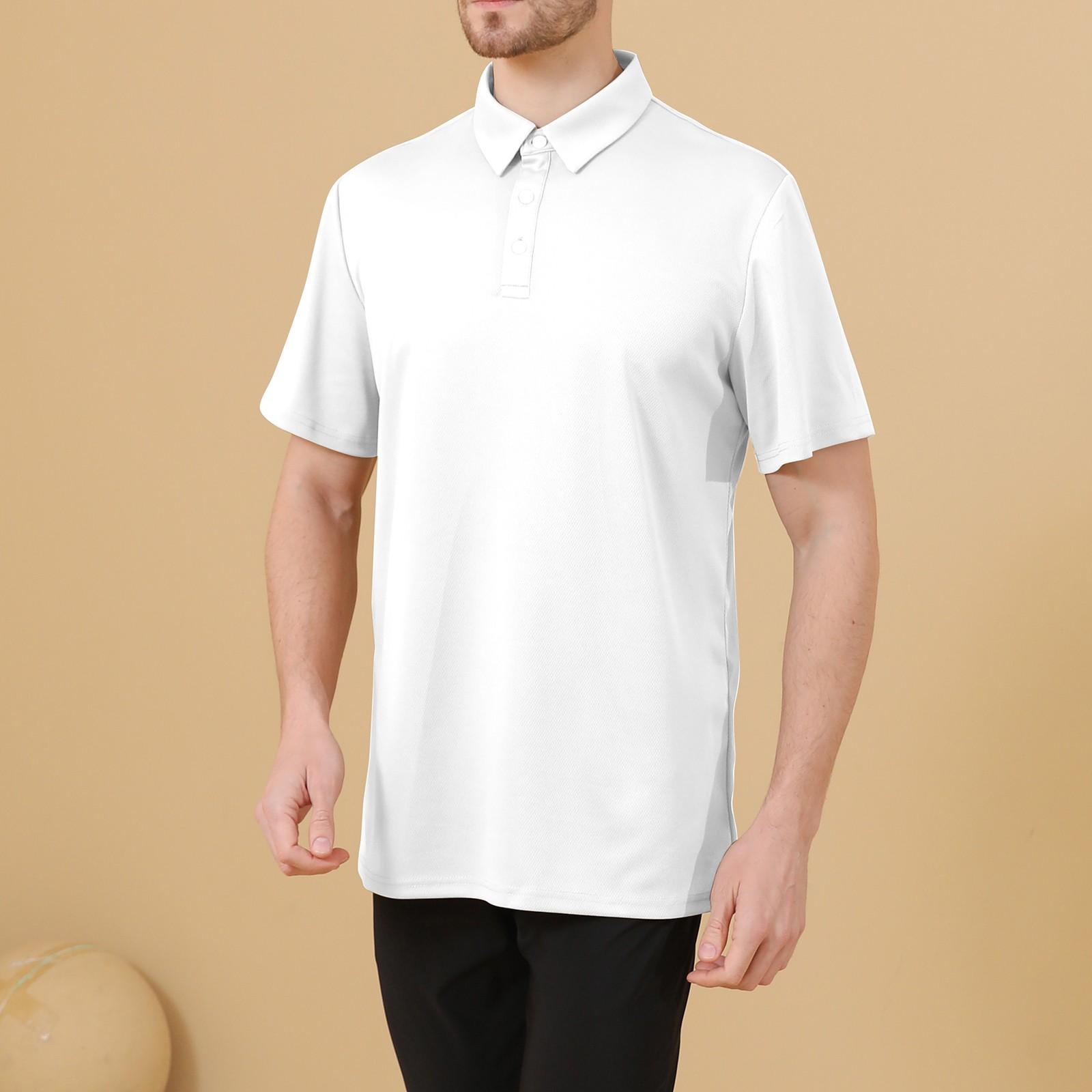 

Мужская рубашка с коротким рукавом и тремя пуговицами и лацканами XL белый