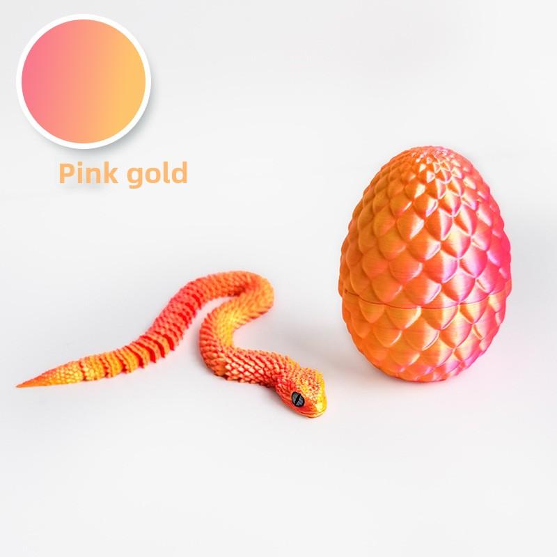 Printed Snake Egg, Python Egg, Viper Snake Set with Movable Joints and Luminous Night Light Decorative Toy Handicraft.