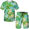 NEW Tropical Floral Print Men's Tees/Beach Shorts/Suits Fashion Summer Hawaiian Sets Casual Short Sleeve T-Shirt Holiday Outfits