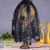 Cobweb Lace Table Runner and Rectangular Mantel Scarf Cover for Holiday Party Decoration, Black Spiderweb Mantel Scarf