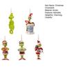 5 Pcs Green Elf Christmas Ornaments Acrylic Green Elf Christmas Tree Hanging Decoration for Holiday Party Decoration