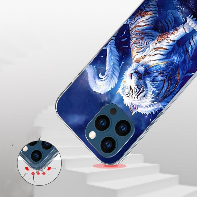 Ferocious Tiger Animal Case Phone Cover for Apple Iphone 16 15 14 13 12 Mini 11 Pro Max 16E X XS XR 7 Plus 8 + SE 2020 Trend Fun