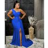 One-Shoulder Solid Color Fashion Bodycon Long Party Dress for Women