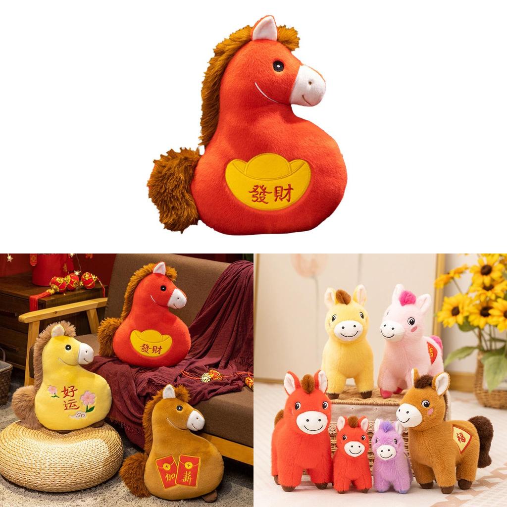 Chaveiro de Pônei de Pelúcia da Sorte do Ano do Cavalo Com Pelúcia Curta Macia Para Presente Coleção