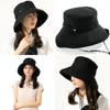 QUEENHEAD Breeze French UV Slimming Wide UV Safari XL Black Hat, Protection, Face, Women's, Brim, Protection, Hat, (58.5-61cm) -