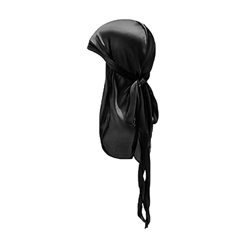 Silky Durag For Kids Boys Adult Long Tailed Pirate Hat Hip-Hop Bandanas Doo Rag Turban Waves Cap Headwear Pre-Tied Headwrap