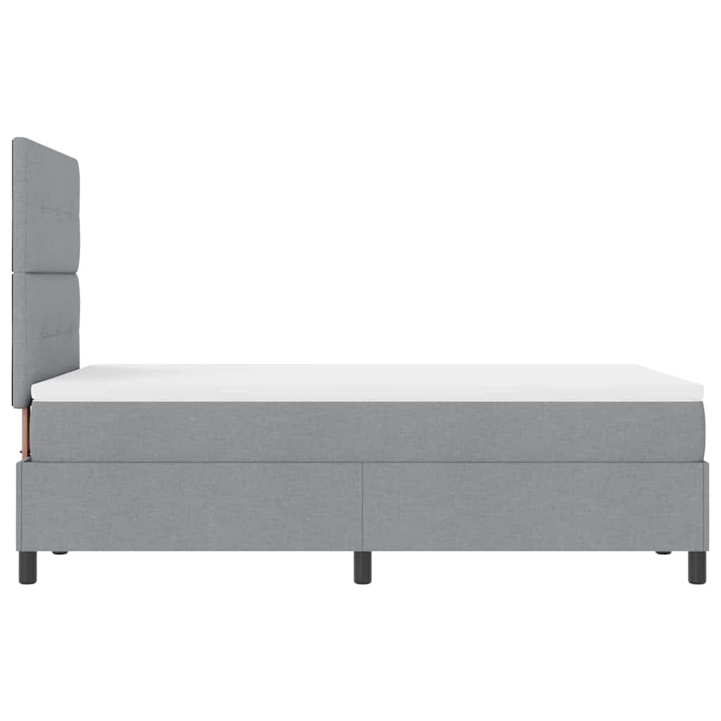 Box Spring Bed with Headboard Light Grey 120 x 200 cm Fabric