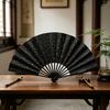 Silk Bamboo Folding Fan DIY Calligraphy Painting Men Women Hand Held Fan Summer Portable Cooling Fan Party