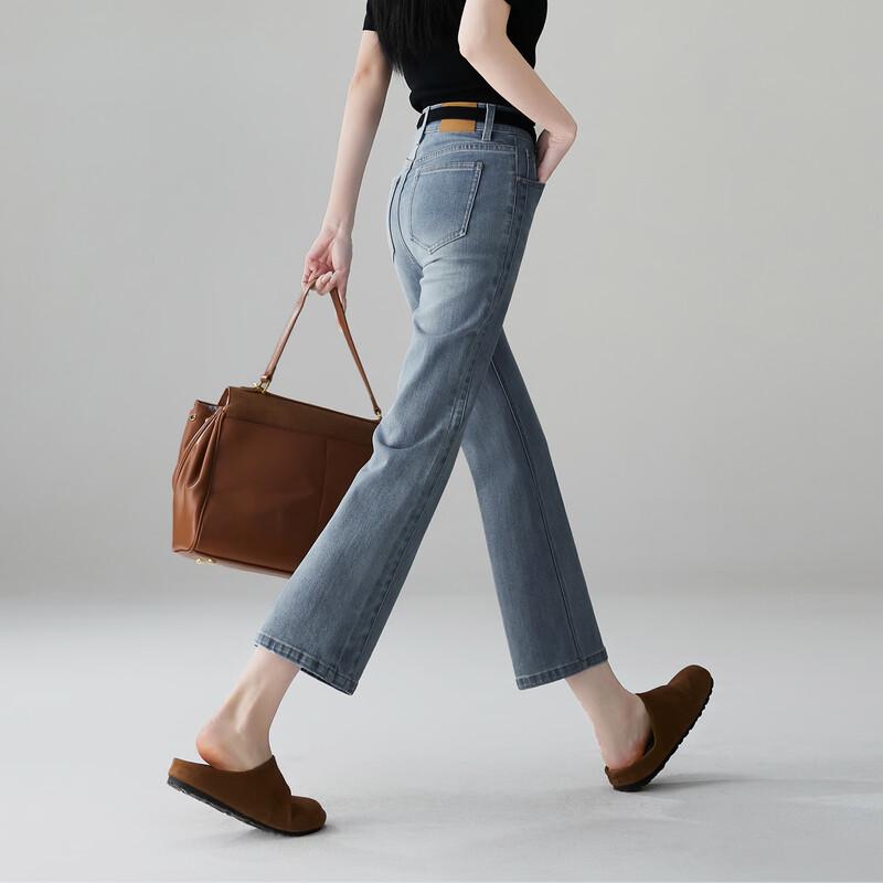 SOFSIL Women's High-Waist Crop Flare Jeans