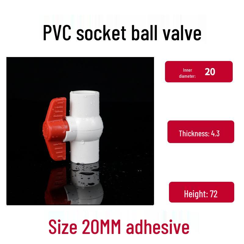 PVC Ball Valve with Threaded Inner Teeth for Water Supply (Sizes: 20, 25, 32, 40, 50, 63, 75, 90, 110)