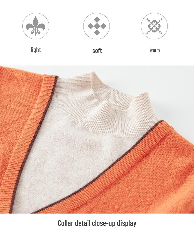 2025 Autumn Women's Slimming V-neck Woolen Sweater - Solid Color Knitwear Pullover