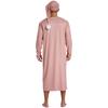 Mens Striped Nightgown Robe with Hat Long Sleeve Full Length Pompom Trim Adjustable Sleep Cap Arabian Pajamas