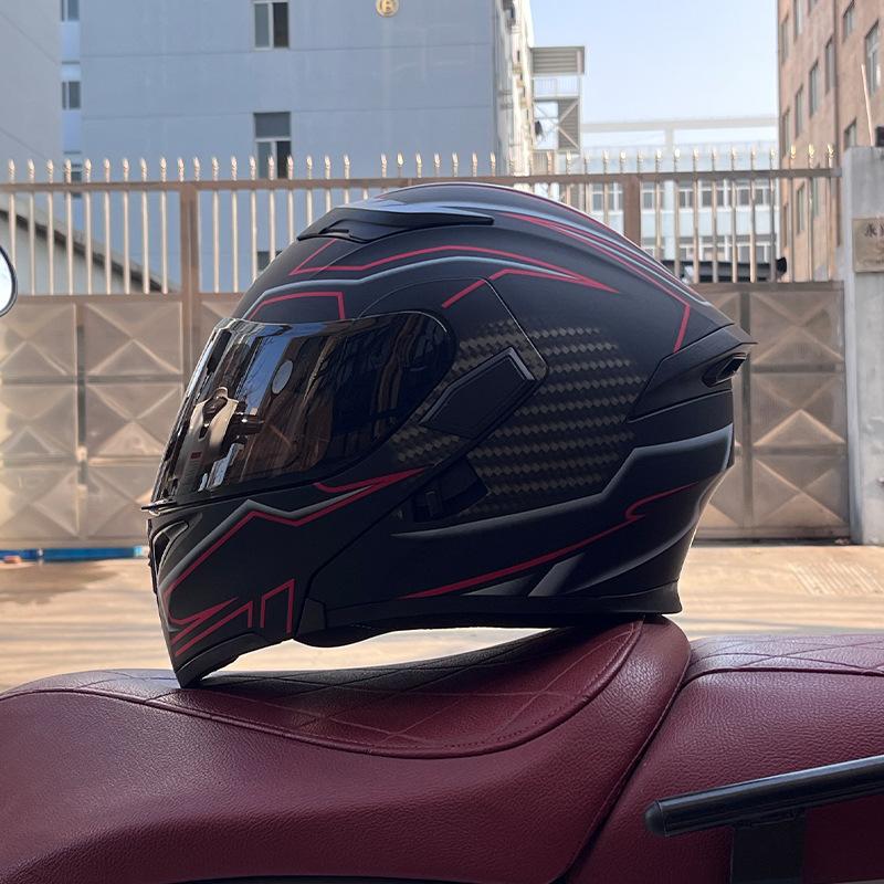 Motorcycle helmets Men's and women's locomotive full helmets Bluetooth peel-off helmets Electric vehicle helmets
