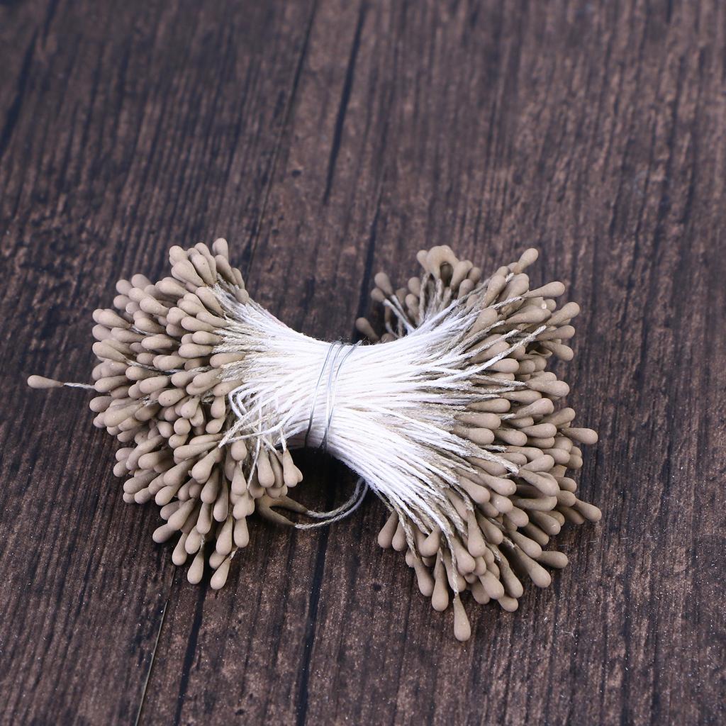 400Pcs Artificial Pearl Stamens Vivid Double Ended for Flower Making Favors Wrapping Decoration Craft Supplies