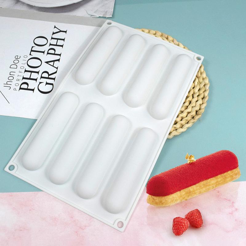 Oval Long Strip Mousse Cake Mold Silicone Pastry Mold For Sweets Cake Forms Tray Diy Homemade French Sweets Baking Mould
