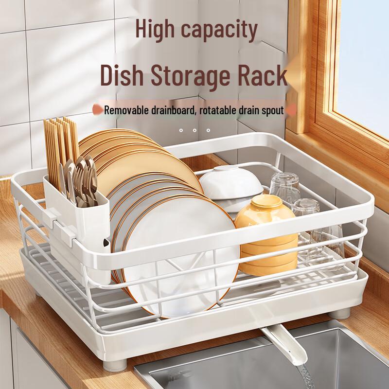 

Modern Carbon Steel Countertop Dish Drying Rack