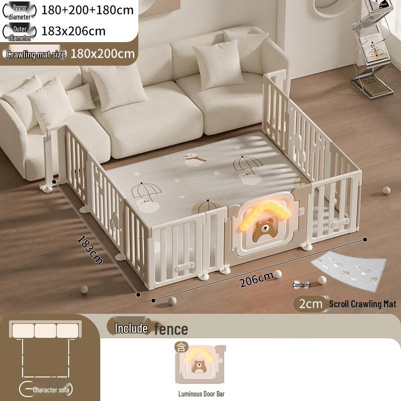 Three-Sided Baby Sofa Rail and Crawling Mat for Indoor Play