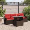 VidaXL Garden Furniture Set 5 Pcs with Brown Cushions Braided Resin Acacia 3326405