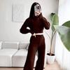 2025 Autumn Half-high Collar Long Sleeve Slim Fit Knit Sweater Set