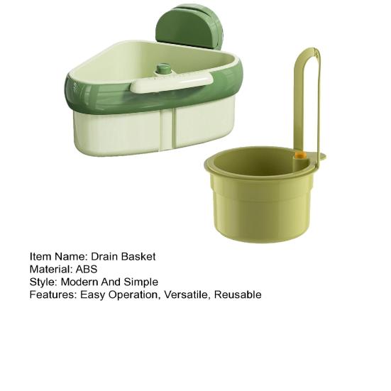 2Pcs Sink Drain Strainer Basket with Drain Hole Hanging Sink Corner Colander Triangle Sink Food Catcher Basket Kitchen Tool