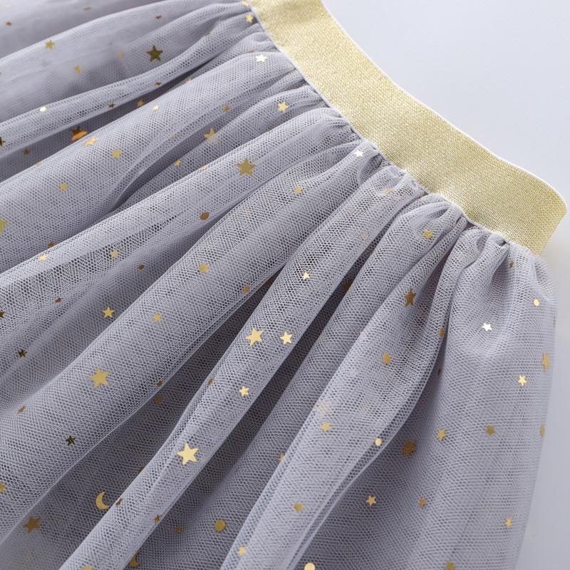 Barn Mesh Minikjolar Flickor Prinsess kjol Glitter Dans Balett Kjol Tutu Märke Paljett Party Girl Faldas kjol