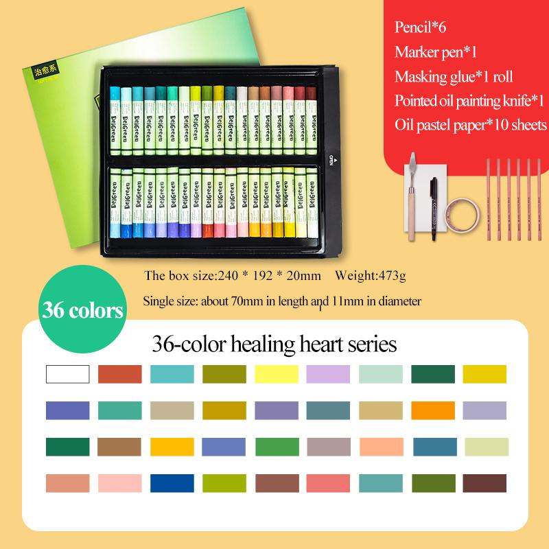 Delgreen Professional Extra Soft Oil Pastel Healing Series Heavy Color Non-Toxic Washable Oil Pastel/Crayon Painting Art Supplie