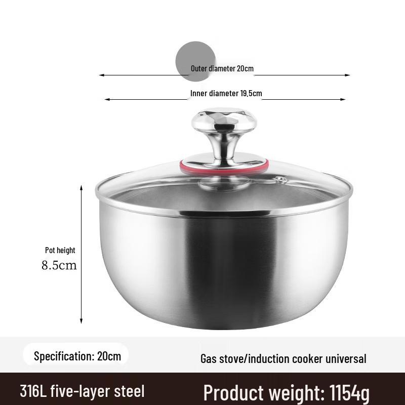 ZISIZ 304 Stainless Steel Mixing Bowl with Lid