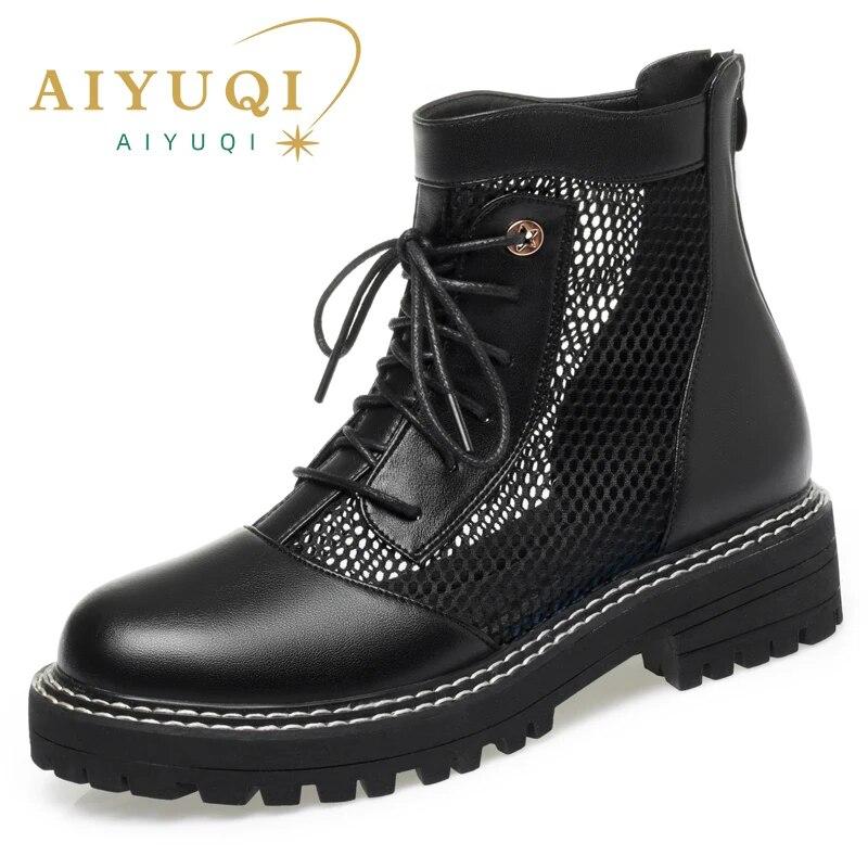 Women's Summer Boots Lace-up Women's Shoes British Style Plus Size Women's Cool Boots