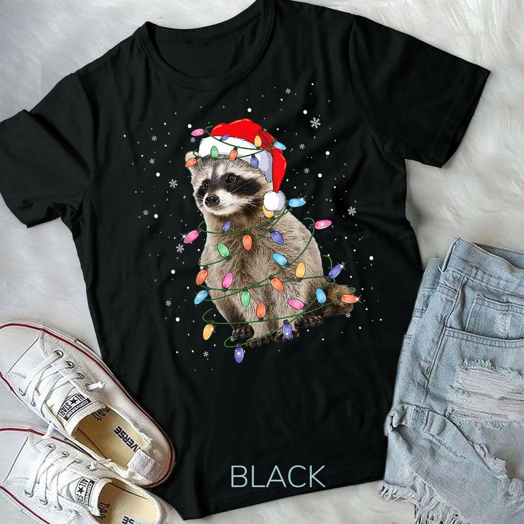 Raccoon Christmas Tree Lights Pajama Racoon Lover Xmas Unisex Youth T-shirt