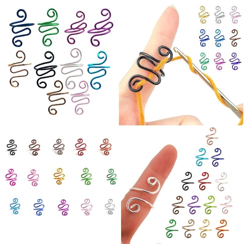10/14/15 Pcs Yarn Tension Rings Crochet Rings Adjustable Crochet Tension Rings Knitting Crochet Rings for Crocheting