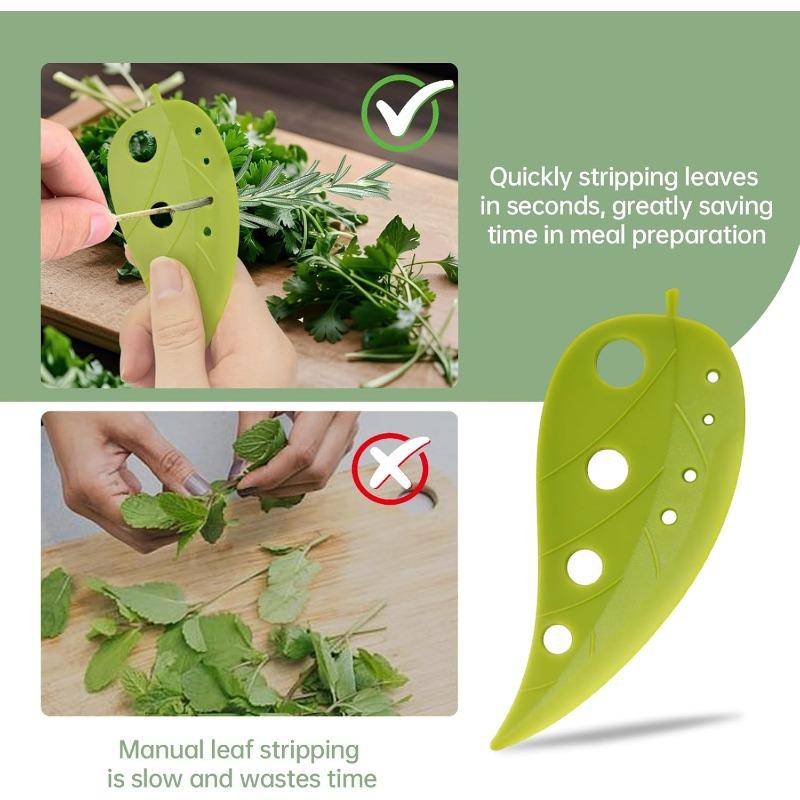 Vegetable Leaf Separator Herb Stripper Core Remover Cutter Multi Functional Kitchen Gadget for Kale Chard Herbs Fast Prep Tool