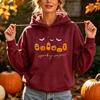Spooky Season Cute Pumpkin Jack O Lantern Print Hoodie Women Halloween Fall Autumn Funny Graphic Long Sleeve Pullover Top
