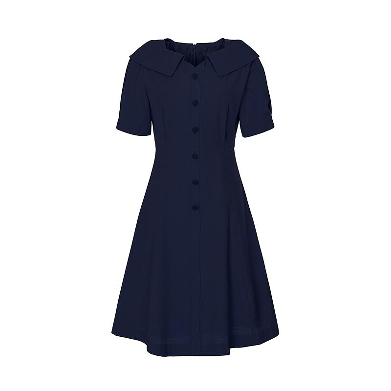 SOUP V-Neck Collar Flare Dress (Sz4Opm7)