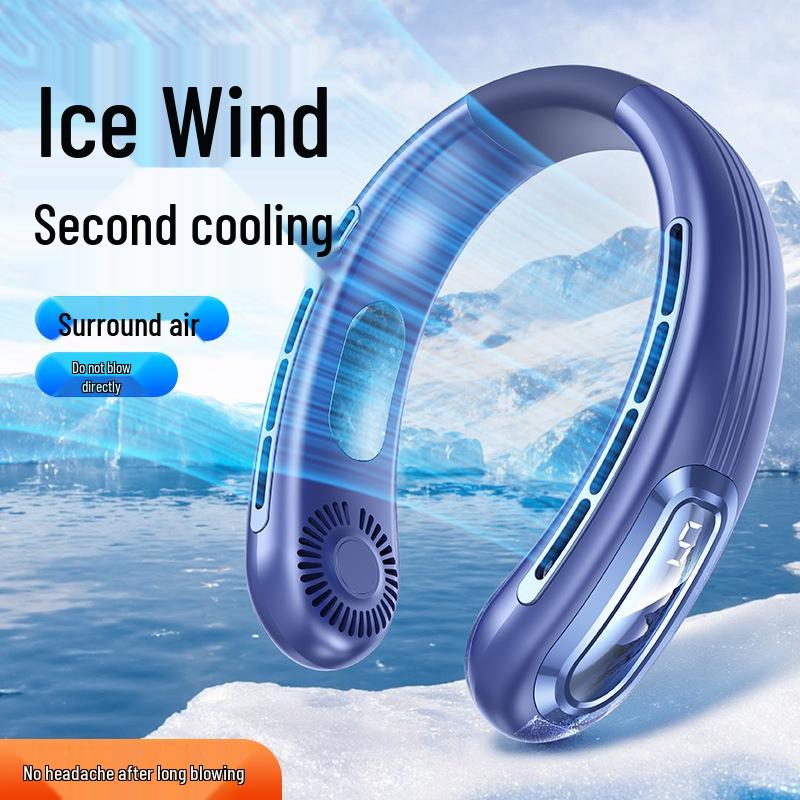 Portable USB Rechargeable Silent Neck Fan for Outdoor Use