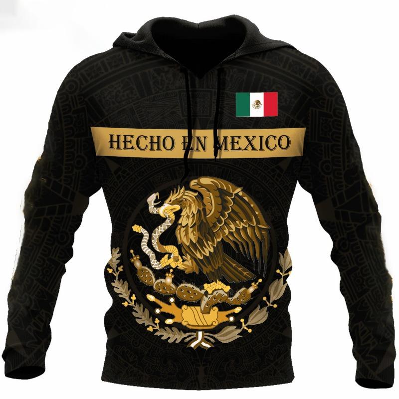 Sweats à capuche du Nouveau-Mexique Sweat à capuche pour homme Impression 3D Drapeau du Mexique Tops Automne Manches longues Vêtements de rue Sweat à capuche à capuche de créateur pour homme
