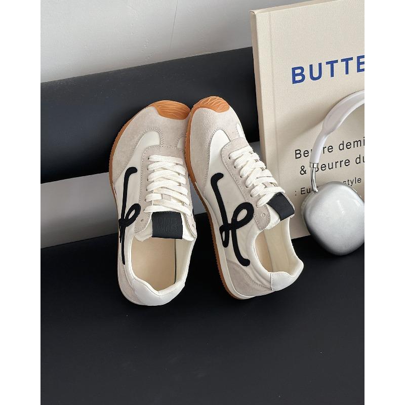 Leather retro women's spring new versatile casual ballet running sports shoes