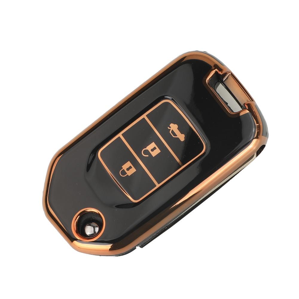 Jingyuqin 2/3 Buttons Soft TPU Car Key Case For Honda Accord Civic City CRV Jazz Crider Odyssey XR-V Vezel HR-V FRV Replace