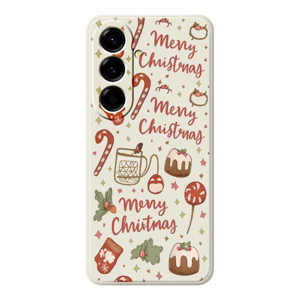 For Samsung Galaxy A56 5G Case Merry Christmas Pattern Printing Straight Edge TPU Phone Back Cover
