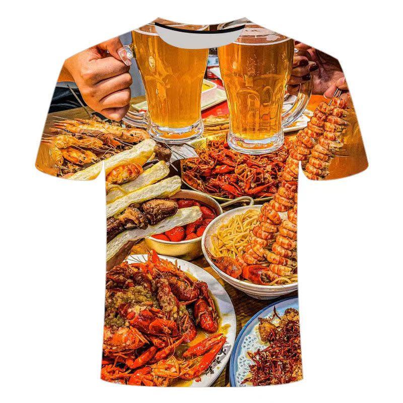 

Toast Beer Graphic T-shirt Men 3D Printed Tshirt Fashion O neck Neck Short Sleeve Tops Tees Street Casual Oversized T Shirts 6XL