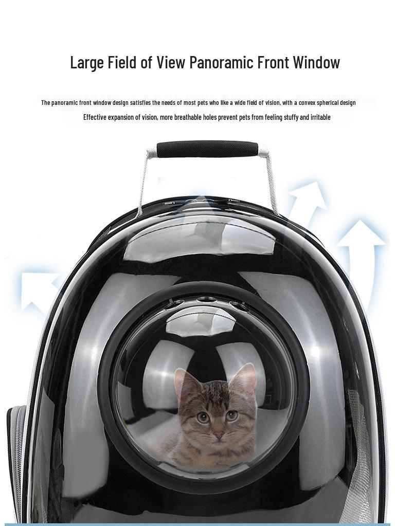 Transparent Portable Pet Backpack - Breathable Double Shoulder Travel Carrier for Cats