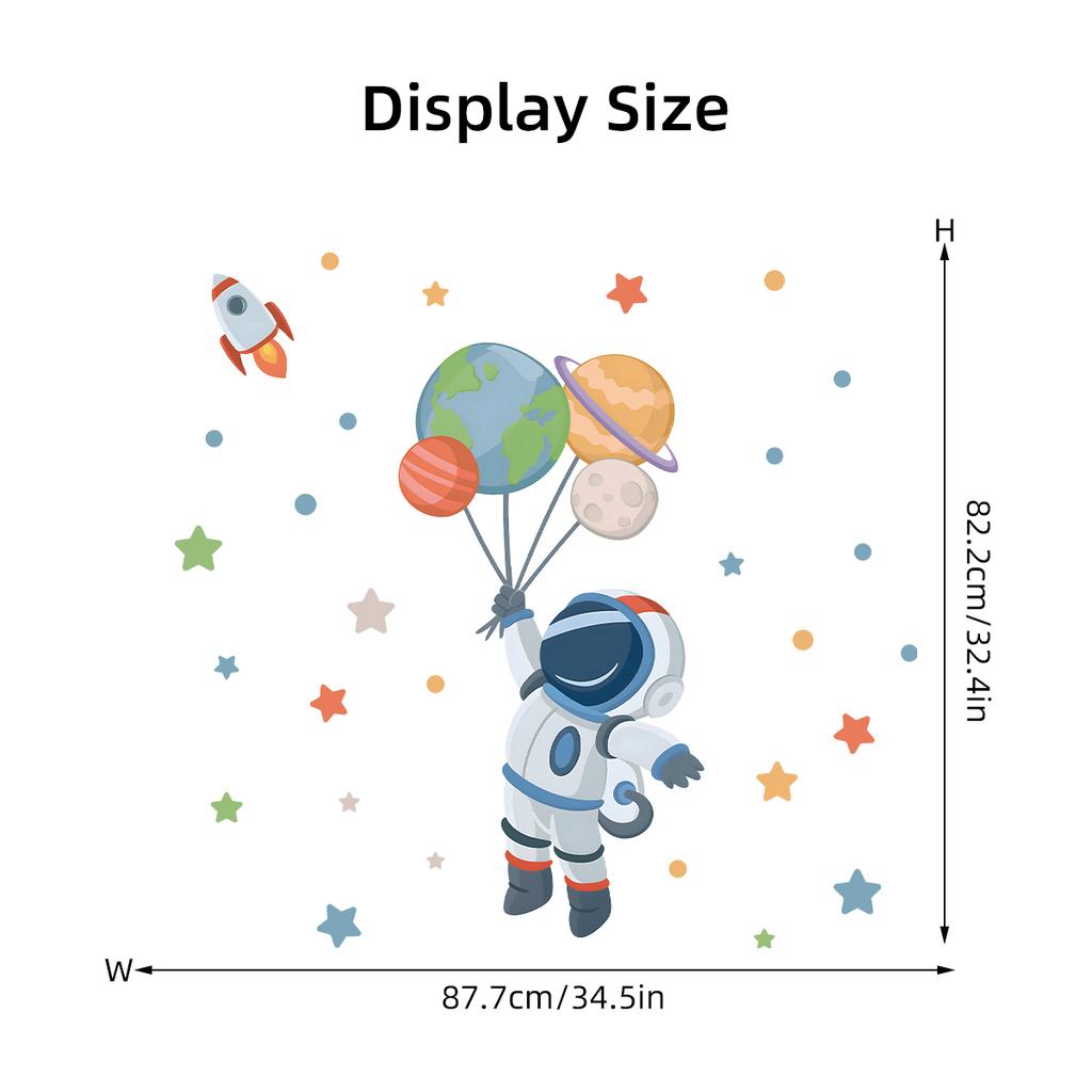 1 Stück Cartoon Planet Stern Astronaut Wandaufkleber Kinder Jungen Zimmer Dekoration Schlafzimmer Kinderzimmer Wandaufkleber Wohnzimmer Dekor Zuhause