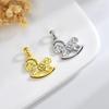Zhuoyi S925 Silver Women's Rocking Horse Pendant Necklace with Exquisite CNC Carving.