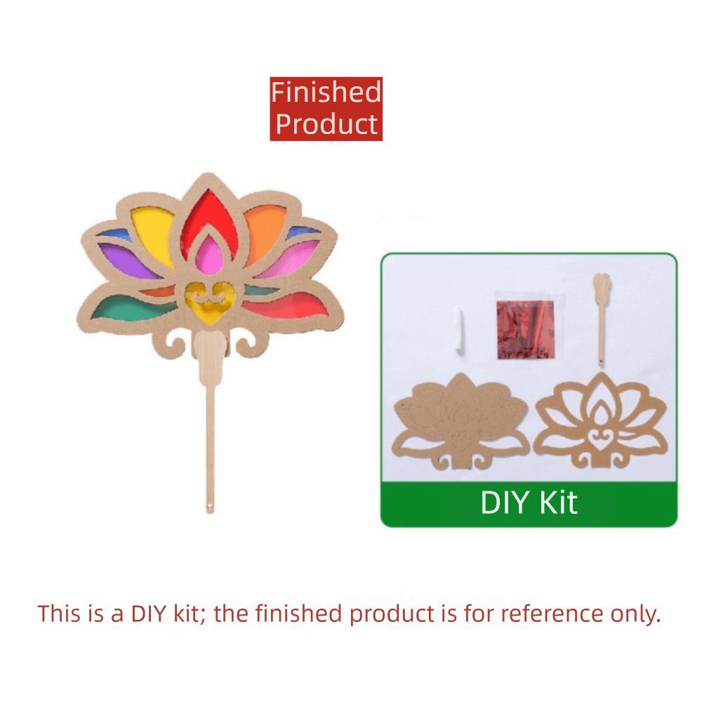 Color Enlightenment Mid-Autumn Festival Fan Eco-friendly Handheld Fan  Children s Craft Style C