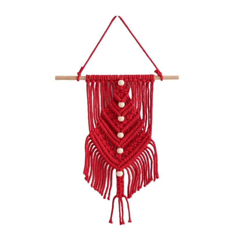 

Handwoven Wall Decor Colorful Handmade Hangings for Art Enthusiasts Versatile Wall Mounted Ornaments for Living Room червоний