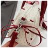 Lace Ribbon Boston Shoulder Bag French Style Women Handbags Trendy Bow Ribbons Bowling Bag  Women