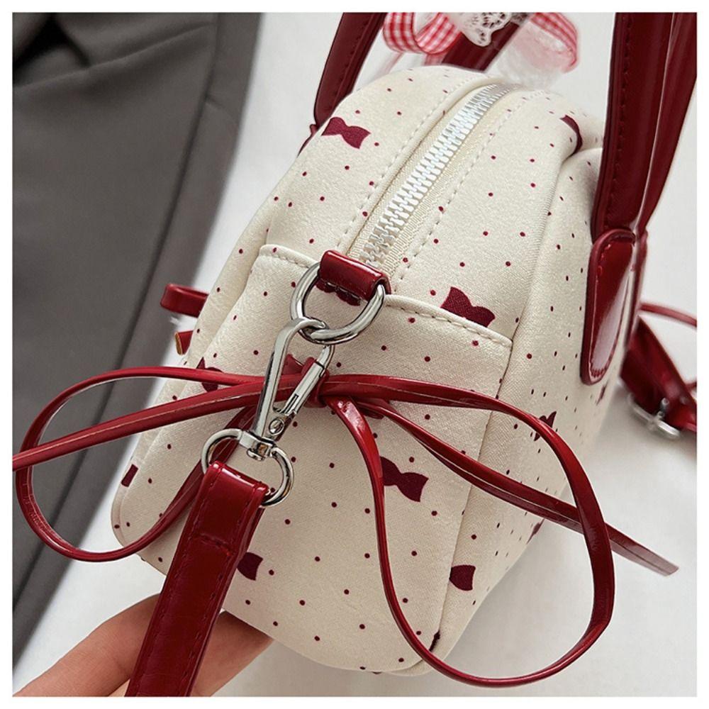 Lace Ribbon Boston Shoulder Bag French Style Women Handbags Fashion Bow Ribbons Bowling Bag  Travel