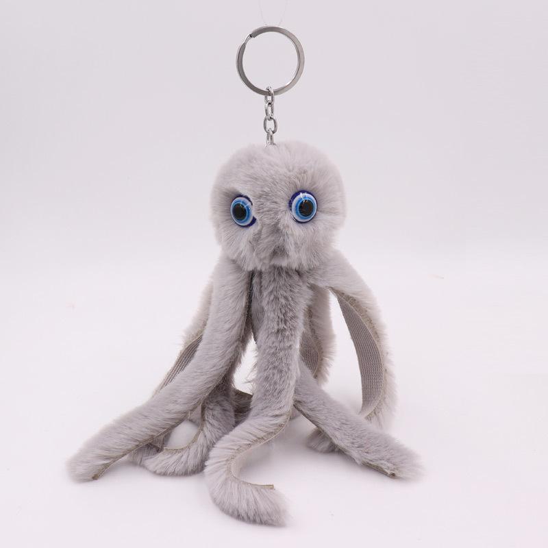 New Creative Octopus Fur Ball Keychain Cute Octopus Marine Life Plush Doll Bag Pendant Accessories
