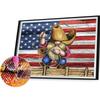 5D DIY Full Square Drill Diamond Painting Cowboy Gnome Kit Home Decor 50x40cm