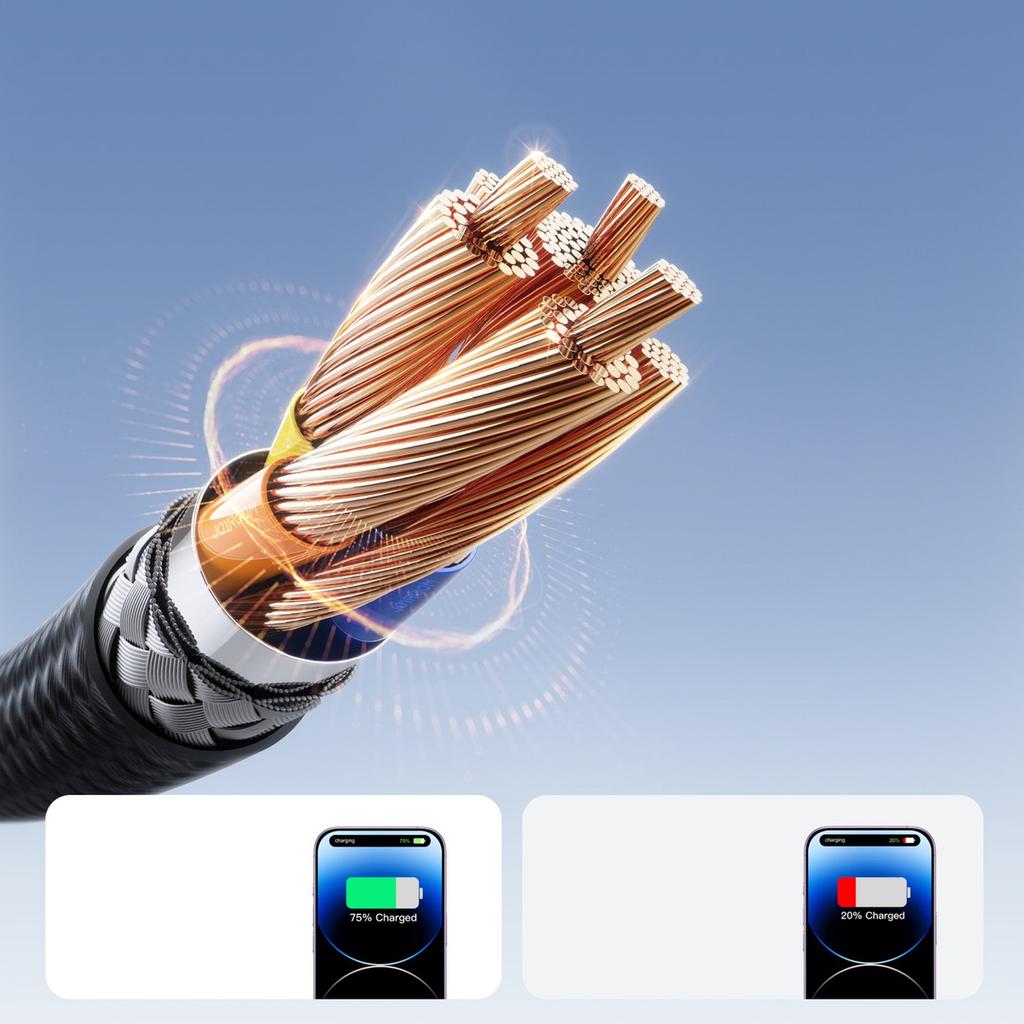 Kabel Przewód USB-C - iPhone Lightning 30W 2m - Czarny